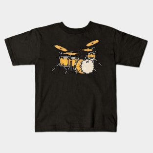 Pixel Custom Jazz Drums Kids T-Shirt